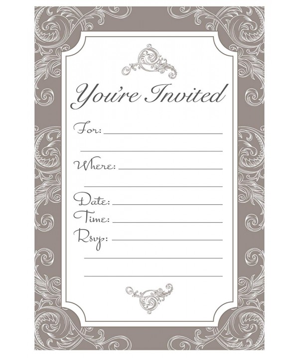 Elegant Neutral Mocha Brown Invitations