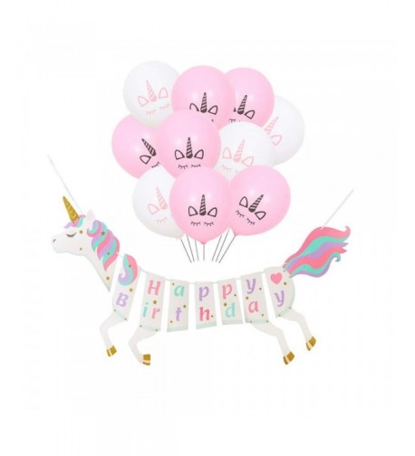 LJDJ Unicorn Birthday Banner balloons