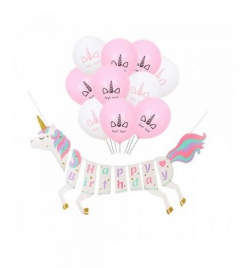LJDJ Unicorn Birthday Banner balloons