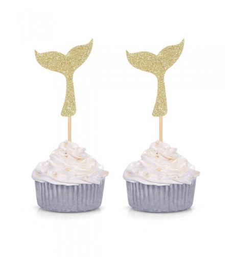 Glitter Mermaid Cupcake Toppers Themed
