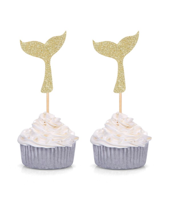 Glitter Mermaid Cupcake Toppers Themed