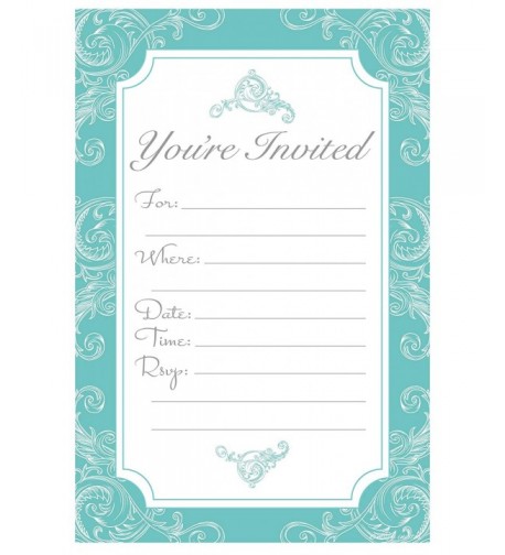 Elegant Turquoise Fill Invitations Engagement