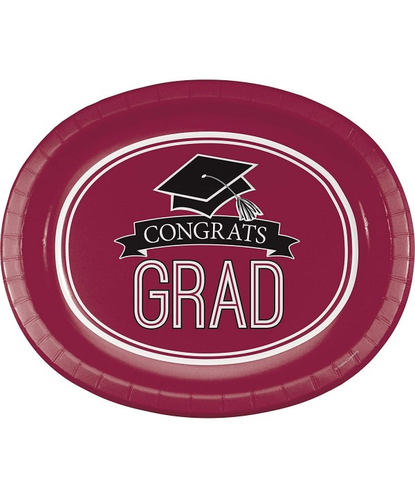 Graduation School Spirit Burgundy Plates