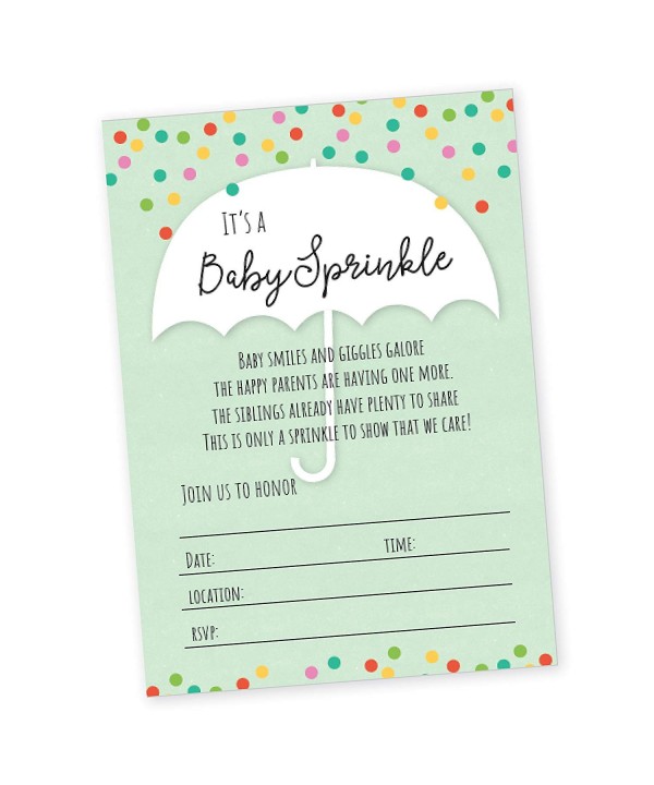 Sprinkle Shower Invitation Blank Invitations