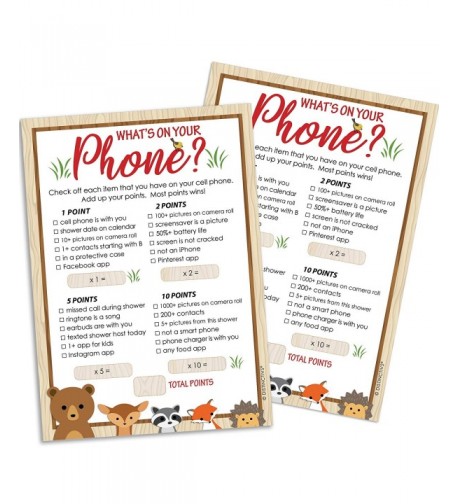 Woodland Whats Phone Shower Cards