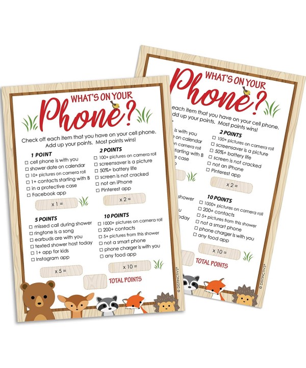 Woodland Whats Phone Shower Cards