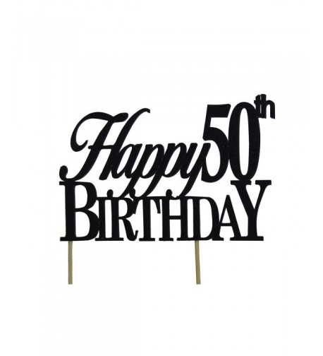 Black Happy 50th Birthday Topper