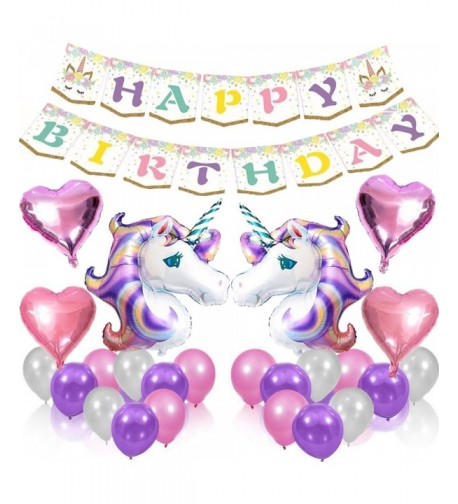 Unicorn Balloons Birthday Banner Supplies