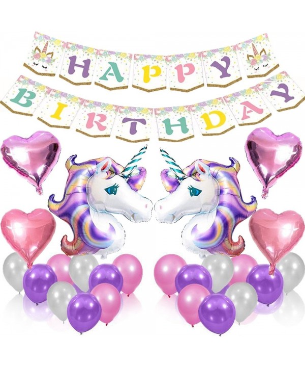 Unicorn Balloons Birthday Banner Supplies