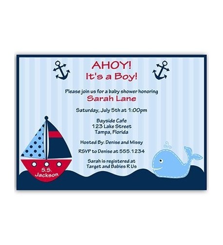 Nautical Invitations Sailboat Personalized Envelopes