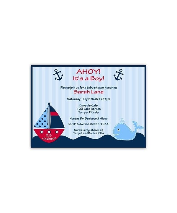 Nautical Invitations Sailboat Personalized Envelopes