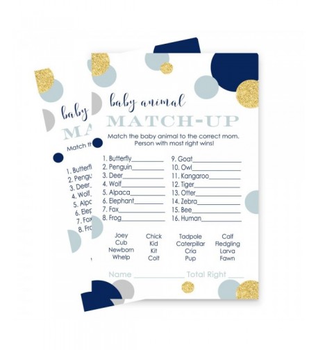 Navy Shower Animal Match Cards