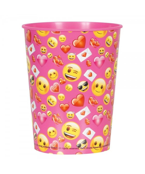 16oz Valentines Day Emoji Plastic
