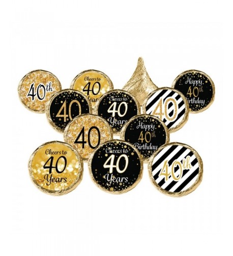 40th Birthday Party Favor Stickers