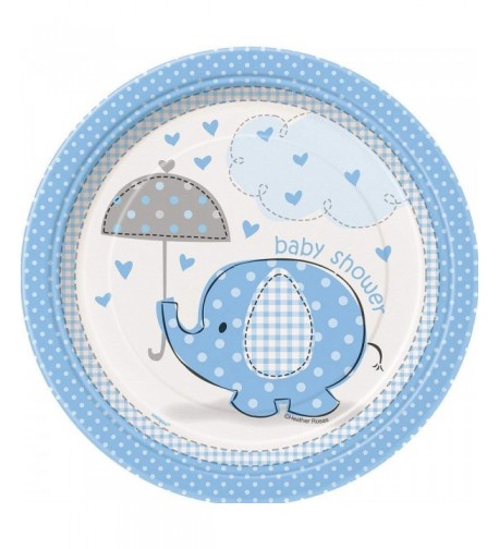 Blue Elephant Shower Dessert Plates