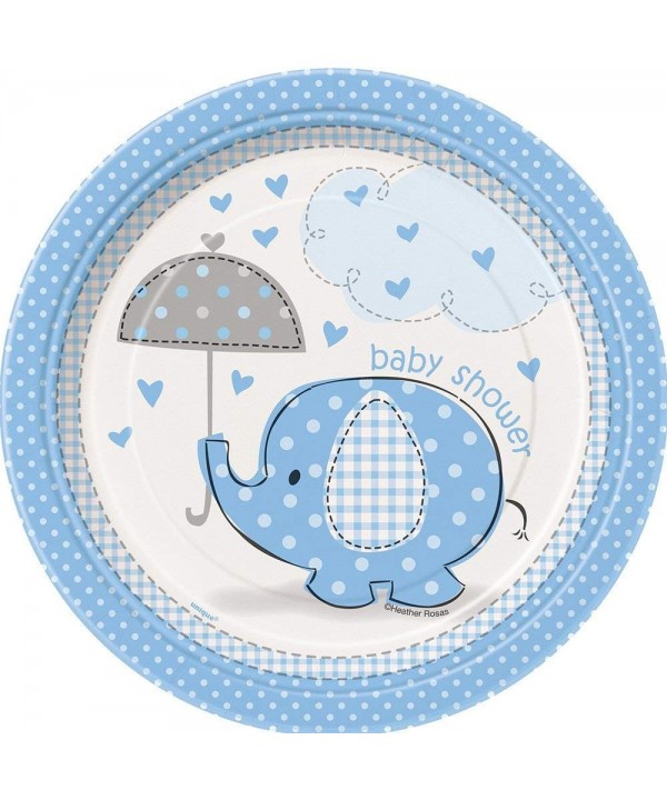 Blue Elephant Shower Dessert Plates