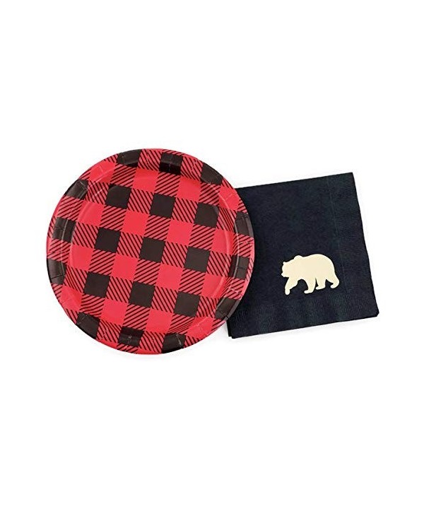 Buffalo Plaid Bear Party Set