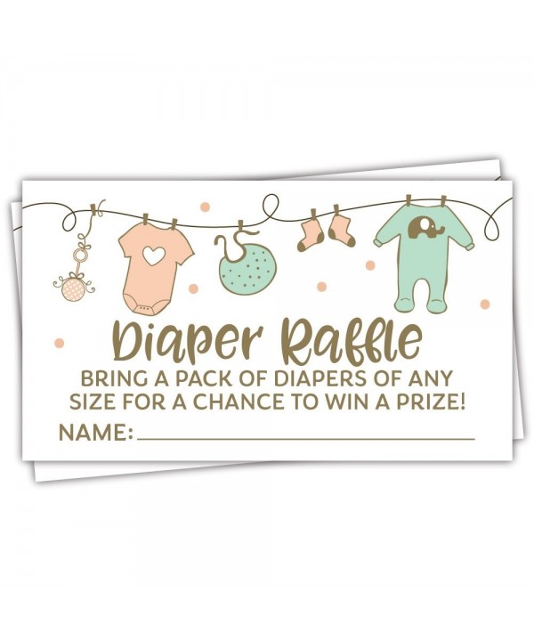 Clothesline Diaper Raffle Tickets Neutral