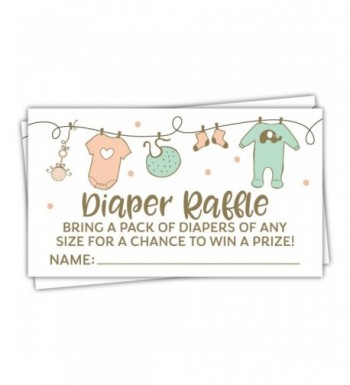 Clothesline Diaper Raffle Tickets Neutral