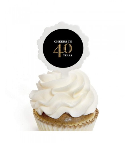 Adult 40th Birthday Cupcake Stickers