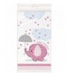 Pink Elephant Shower Plastic Tablecloth