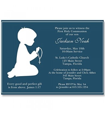 Communion Invitations Confirmation Religious Kneeling