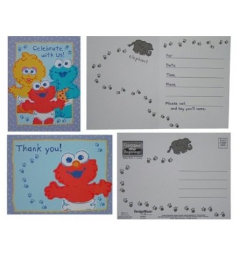 Sesame Street Beginnings Invitations Thank