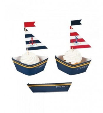 Nautical Shower Cupcake Collars Decoration