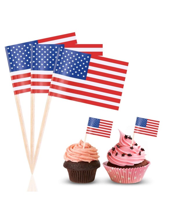 BESTOYARD American Cupcake Birthday Toothpicks