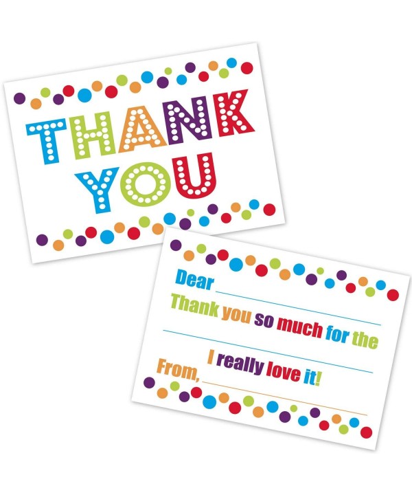 Colorful Confetti Polka Thank Cards