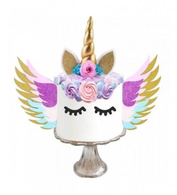 Unicorn Cake Topper Wings Eyelashes