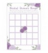Purple Floral Bridal Shower Bingo