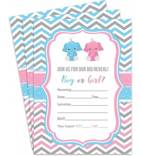 Elephant Gender Reveal Invitations Envelopes