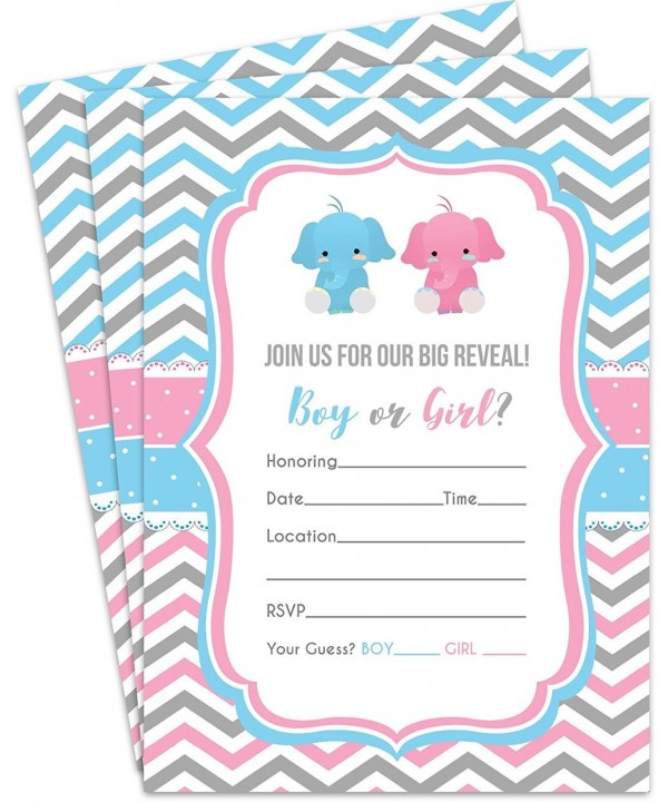 Elephant Gender Reveal Invitations Envelopes