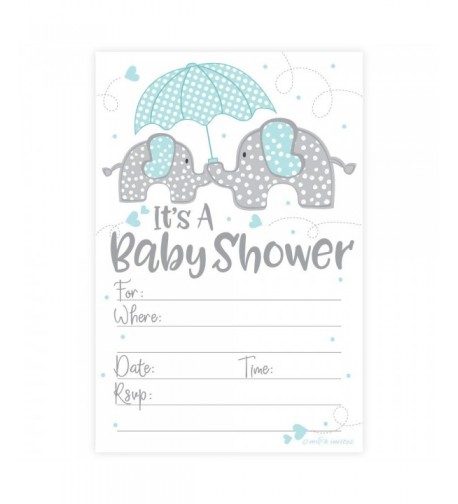 Elephant Shower Invitations Count Envelopes