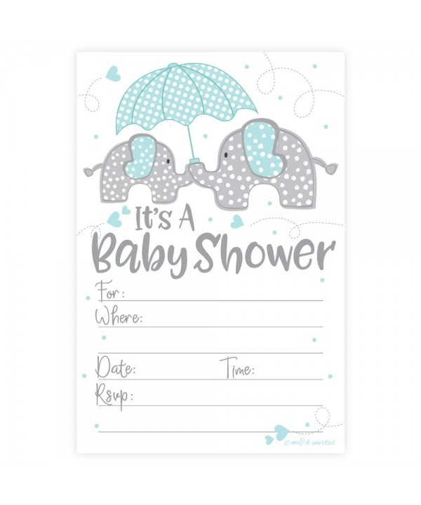 Elephant Shower Invitations Count Envelopes