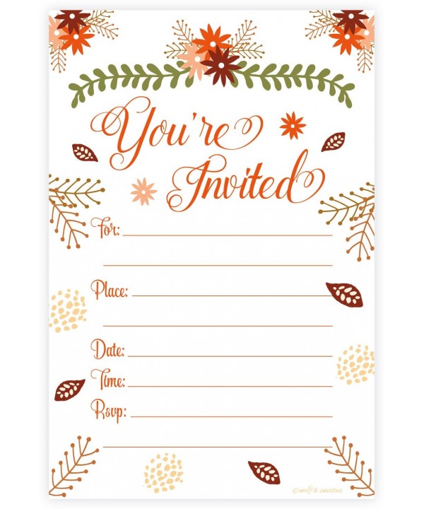 Fall Theme Fill Invitations Engagement