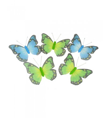 NorthLight Green Glitter Butterfly Garland