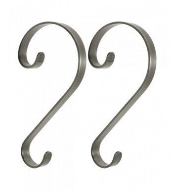 2 Piece Pewter Scroll Stocking Hanger