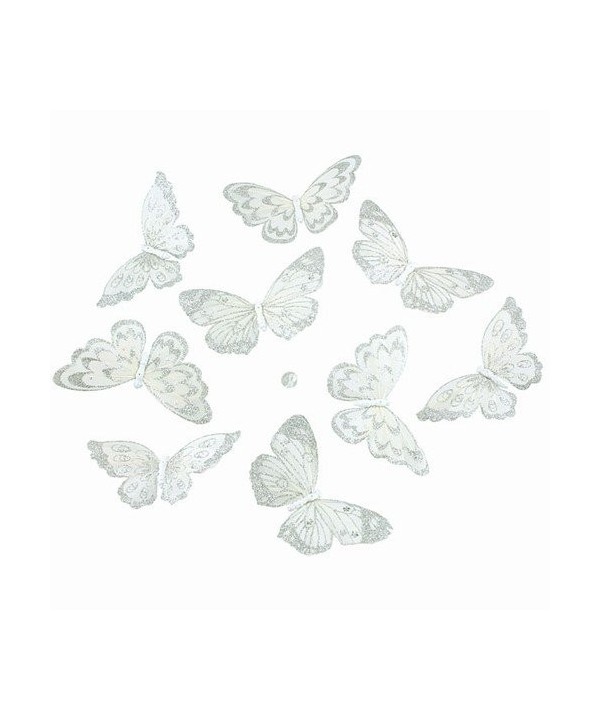 SILVER GLITTER BUTTERFLY GARLAND 5x2 5x78