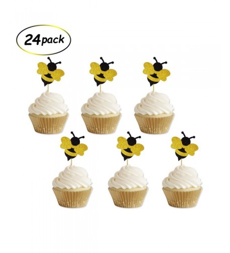 Glitter Bumble Cupcake Toppers Birthday