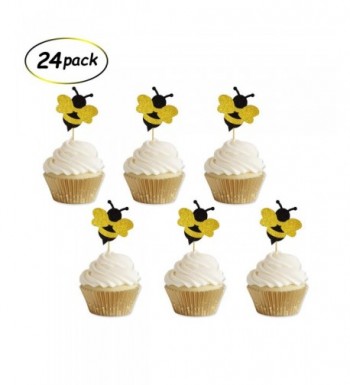 Glitter Bumble Cupcake Toppers Birthday