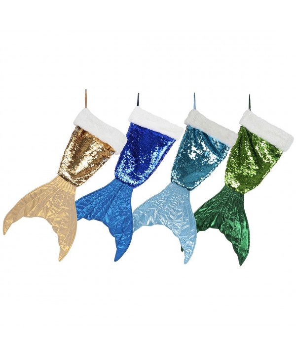 Mermaid Tail Sequin Stocking blue