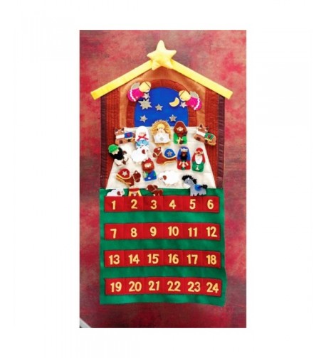 Nativity Crimson 24 Piece Childrens Calendar