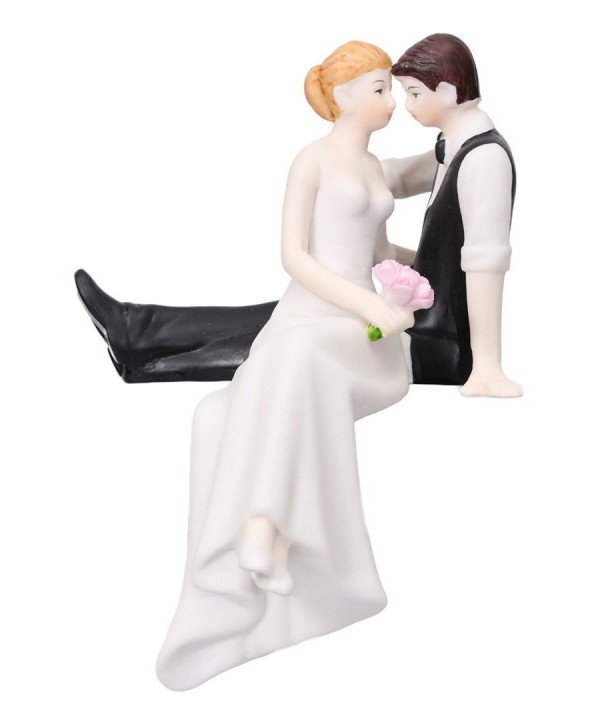 Couple Sitting Painted Porcelain Topper
