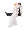 Couple Sitting Painted Porcelain Topper