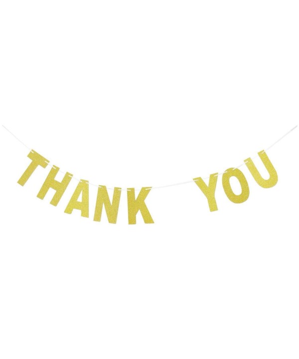 Thank Banner Gold Glitter Bunting