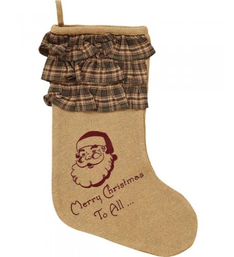 Burlap Christmas Stocking Ruffles Inches