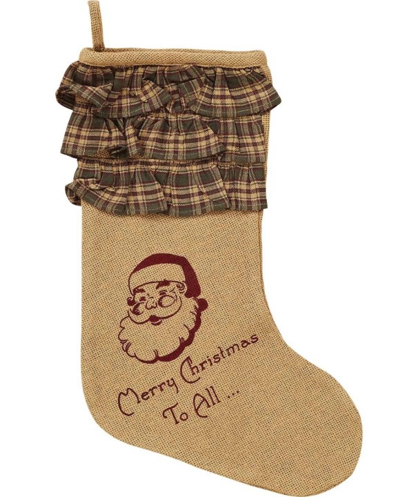 Burlap Christmas Stocking Ruffles Inches