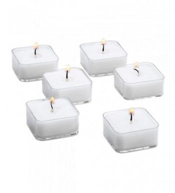 White Square Tealight Candles Clear